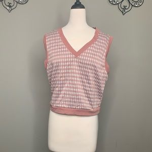 Women’s Vest knitted print plaid